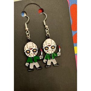 Jason Halloween Horror Movie Dangle Drop Earrings